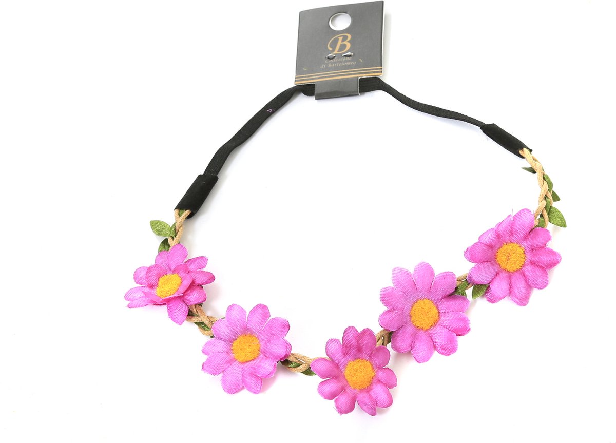 Haarbandje bloemen paars | flower power